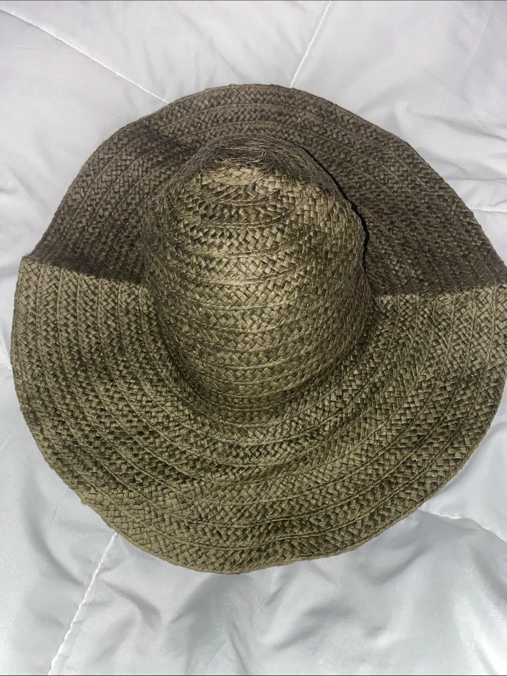 GAP Olive/Brown Braided Straw Sun Hat 100% Paper